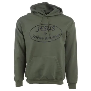 Cactus Alley Hat Co Jesus/John Wayne Green Hoodie