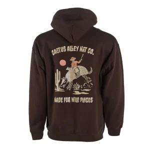 Cactus Alley Hat Co Mens Buckin Dillo Chocolate Hoodie