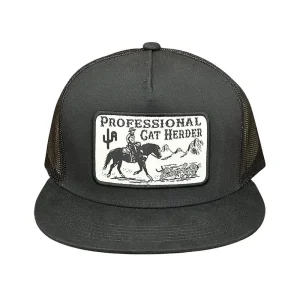 Cactus Alley Hat Co Professional Cat Herder Black Cap