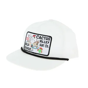 Cactus Alley Hat Co Wild Rides White and Black Cap
