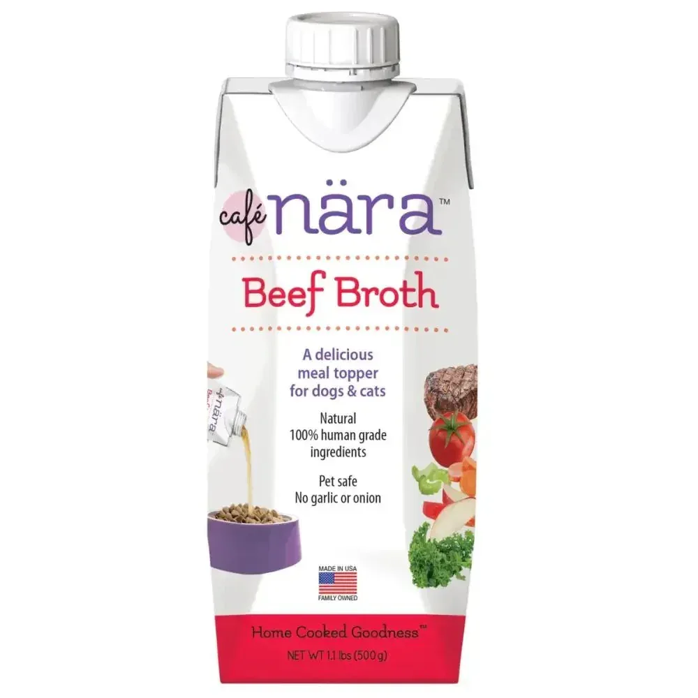 Cafe Nara Beef Broth for Dogs and Cats - Natural Meal Topper 1.1 lb