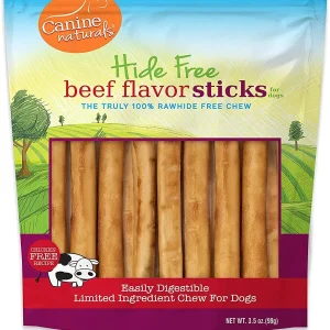 Canine Naturals Hide-Free Beef Rolls Natural Dog Chews- 5 Inch - 3.5 oz - 10 Count