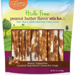 Canine Naturals Hide-Free Peanut Butter Chewy Dog Treats - 5 Inch - 14.1 oz - 40 Count