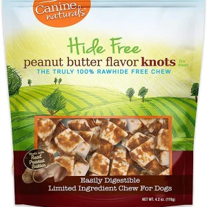 Canine Naturals Hide-Free Peanut Butter Mini-Knots Chewy Dog Treats - 4.2 oz - 12 Count