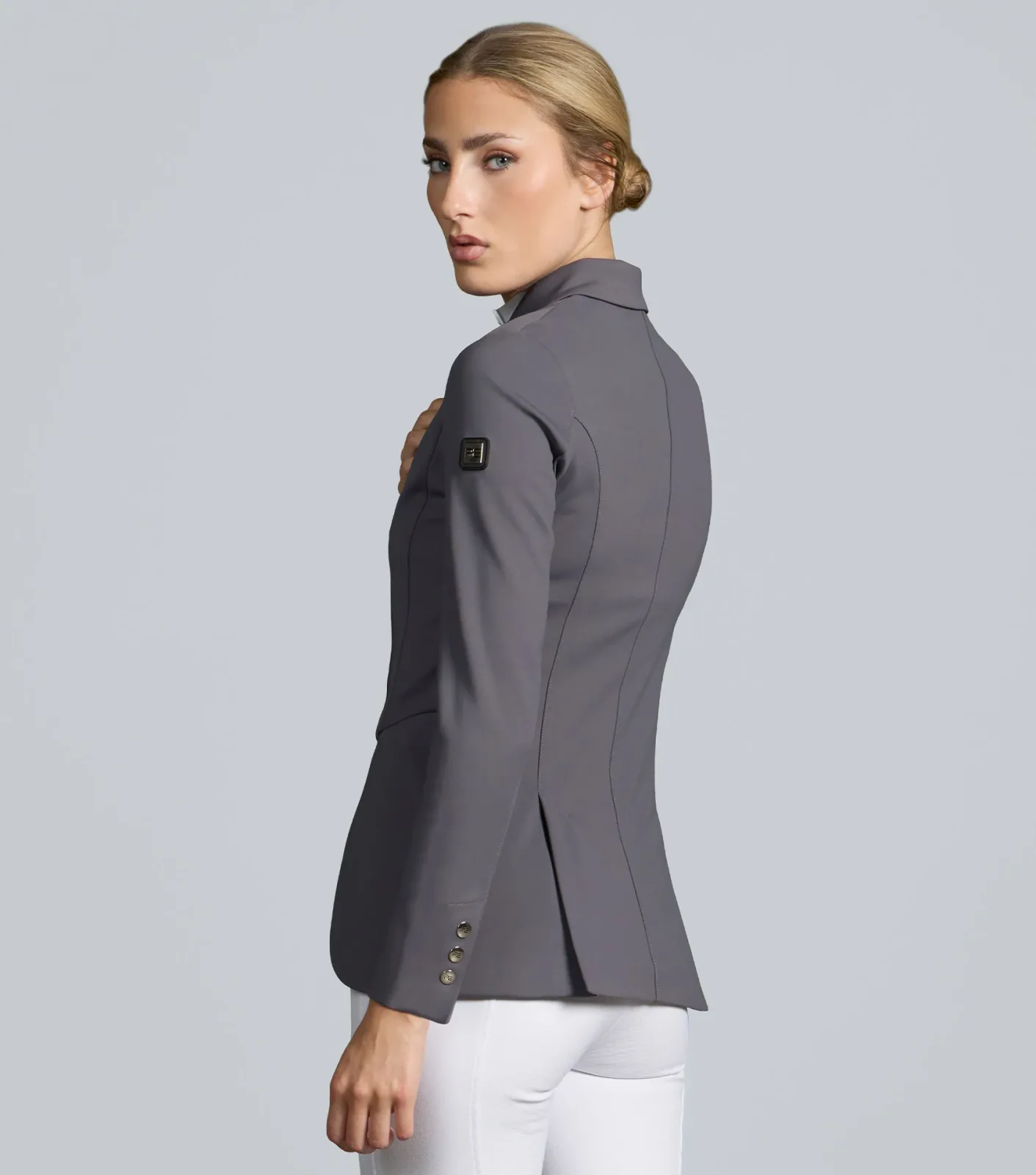 Capriole Ladies Short Tail Dressage Jacket Grey - Image 2