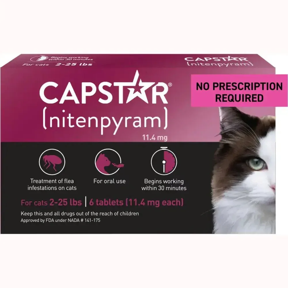 Capstar Cat Flea Tablets 11.4 Mg, 6 Tablets - No Prescription Needed