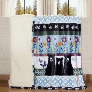 Carstens Bear Garden Plush Throw