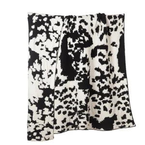 Carstens Black and White Cowhide Stretchy Throw