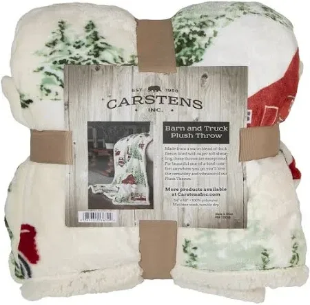 Carstens Christmas Barn/Truck Sherpa Throw - Image 2