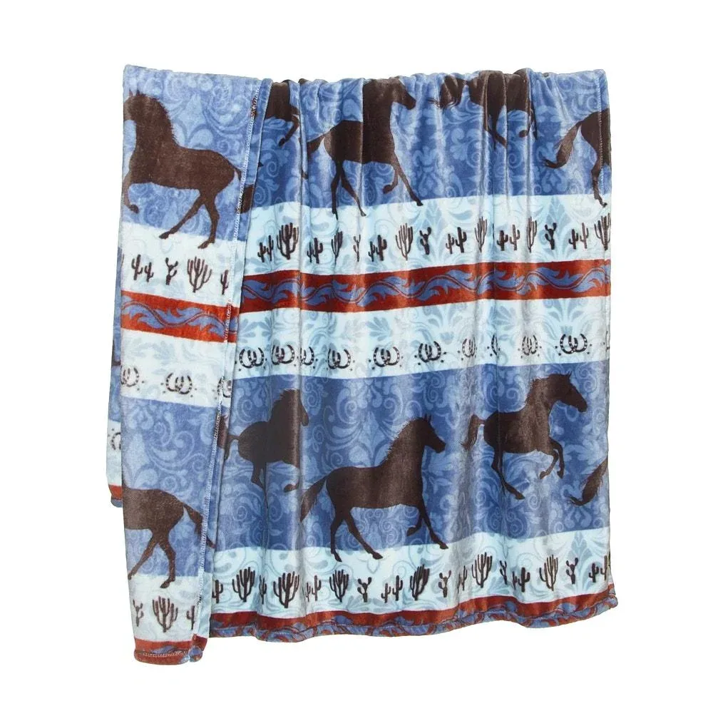 Carstens Dancing Desert Horse Light Plush Throw