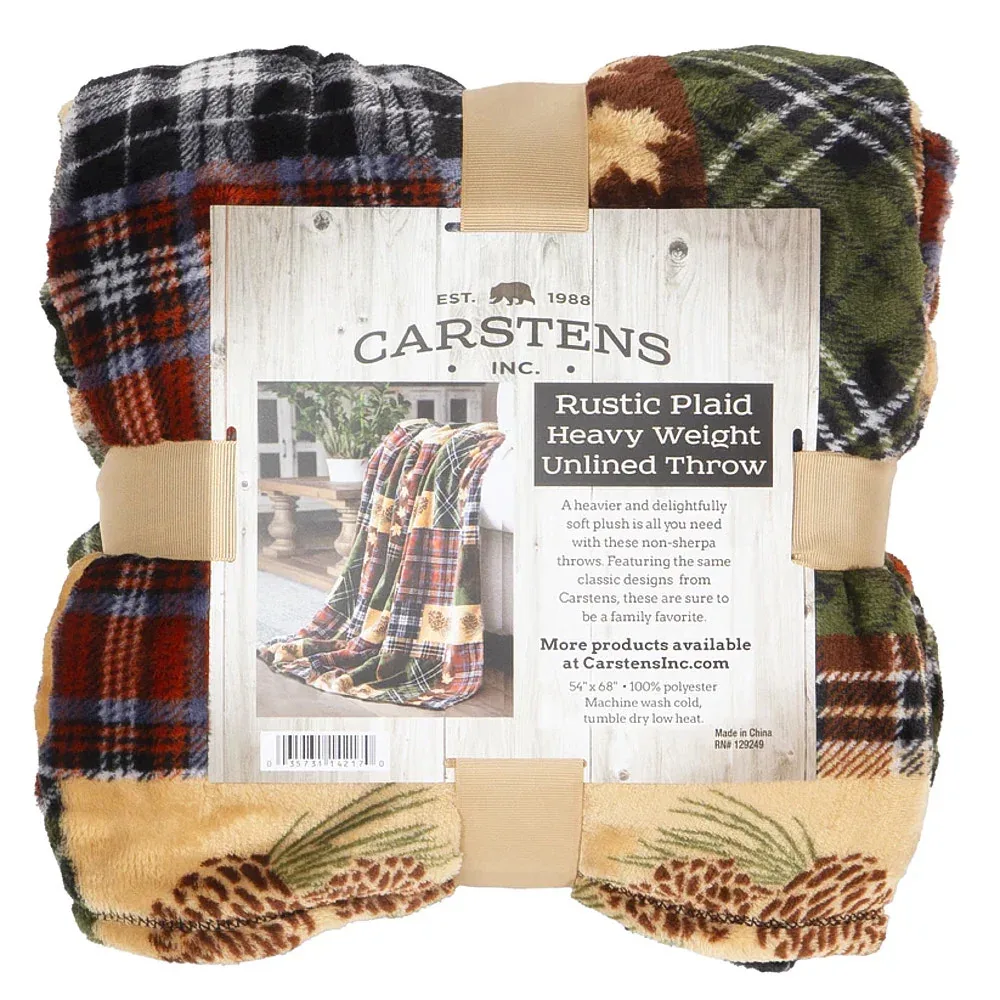 Carstens Rustic Plaid Light Plush Throw - Image 2