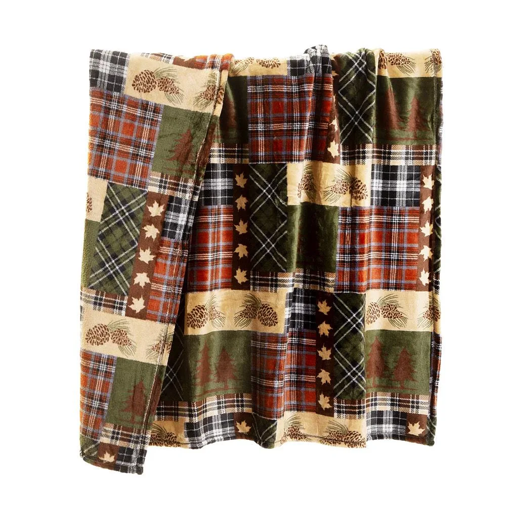 Carstens Rustic Plaid Light Plush Throw