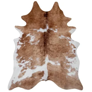 Carstens Small Faux Cowhide Light Bridle Accent Rug