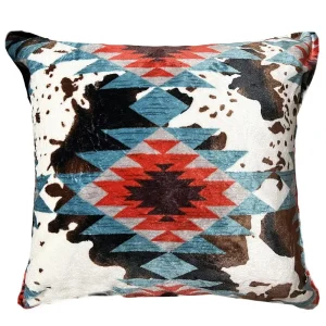 Carstens Southwest Cowhide Plush Sherpa Pillow
