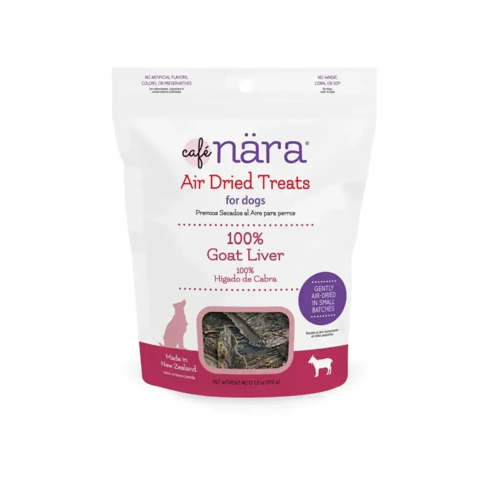 Caru Pet Food Air Dried Goat Liver Dog Treats - 100% Natural Snack 3.5 oz