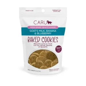 Caru Pet Food Goat Milk Dog Treats with Banana & Blueberry 4 oz