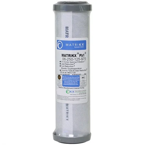 Case (20 ct.) Matrikx +PB1 Carbon Block Filter 0.5 micron, RO Reverse Osmosis 9.75" x 2.5" Cartridge