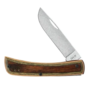 Case Knives Crossroads Brown Green Laminate Wood Sod Buster Jr Knife