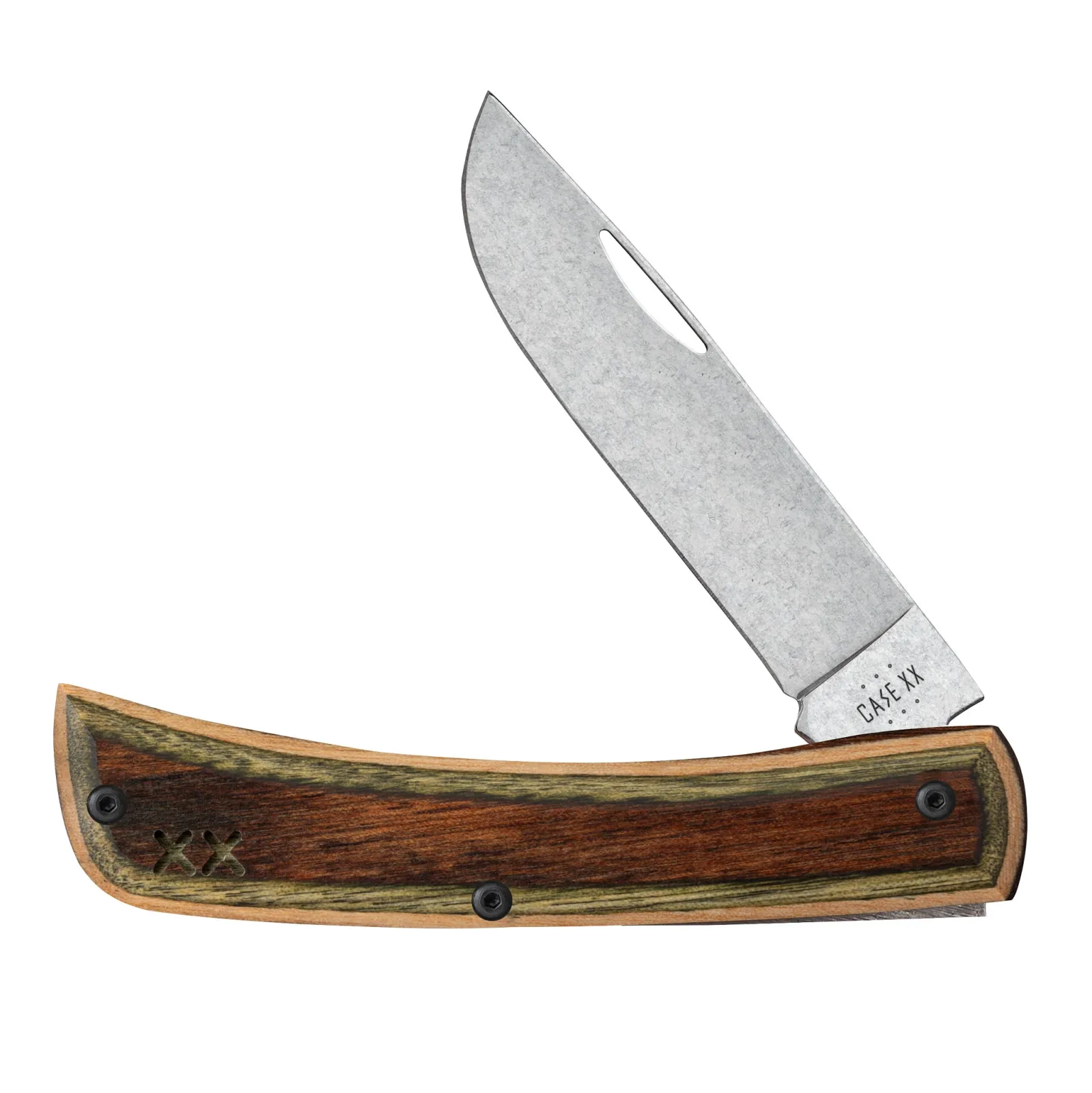 Case Knives Crossroads Brown Green Laminate Wood Sod Buster Jr Knife