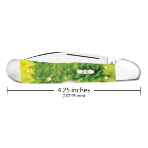 Case Knives Peach Seed Jig Green Apple Bone CopperLock Knife