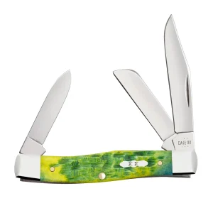 Case Knives Peach Seed Jig Green Apple Bone Medium Stockman Knife