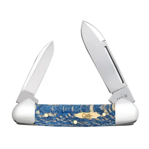 Case Knives Smooth Blue Sycamore Wood Baby Butterbean Knife