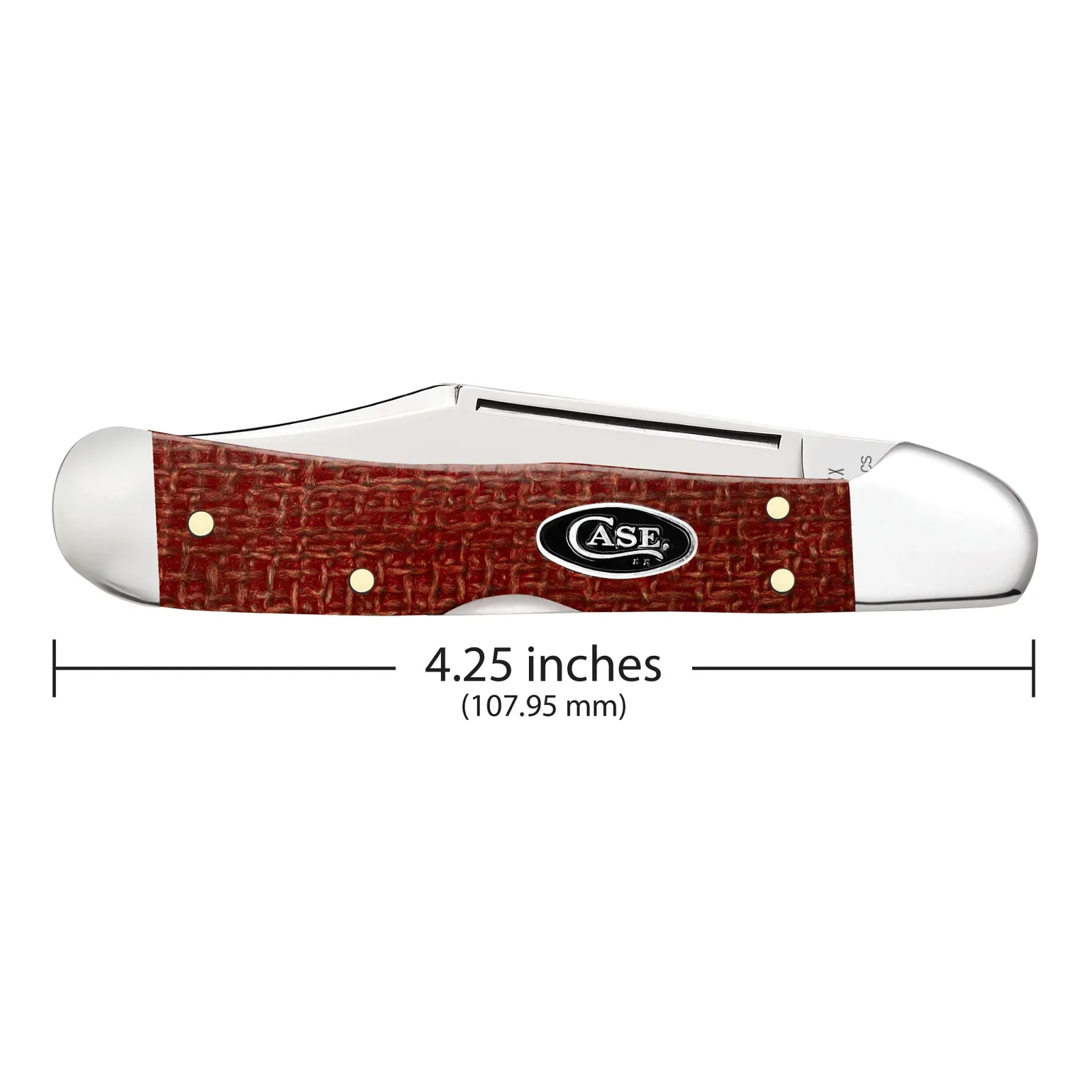 Case Knives Smooth Dark Red Burlap Micarta CS CopperLock Knife - Image 2
