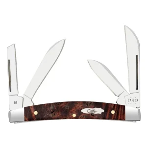 Case XX Small Congress Smooth Brown Maple Burl Wood Pocket Knife CA64069
