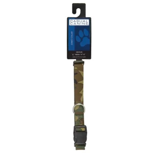 Casual Canine Camo Collar 10-16In Green