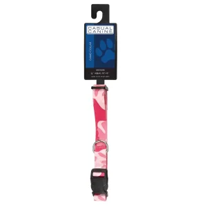 Casual Canine Camo Collar 10-16In Pink