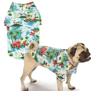 Casual Canine Hawaiian Breeze Camp Shirt S Blue