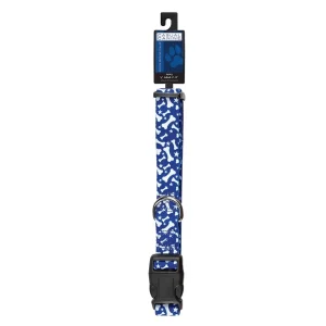 Casual Canine Patterns Collar Bone 14-20In Blue