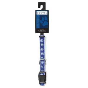 Casual Canine TwoTone Pawprint Collar 10-16In Blue