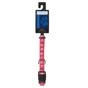 Casual Canine TwoTone Pawprint Collar 6-10In Pink