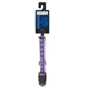 Casual Canine TwoTone Pawprint Collar 6-10In Purple