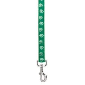 Casual Canine TwoTone Pawprint Lead 4Ftx5/8In Green