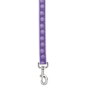 Casual Canine TwoTone Pawprint Lead 4Ftx5/8In Purple