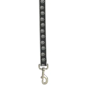 Casual Canine TwoTone Pawprint Lead 6Ftx1In Black
