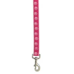 Casual Canine TwoTone Pawprint Lead 6Ftx1In Pink