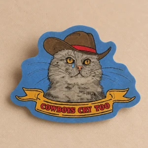 CAT COWBOYS CRY TOO STICKER