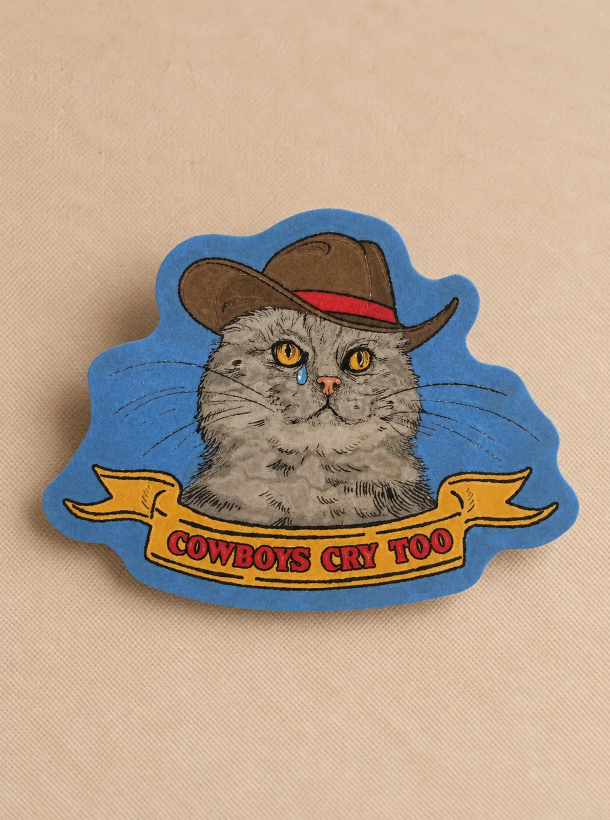 CAT COWBOYS CRY TOO STICKER