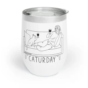 Caturday Chill Wine Tumbler