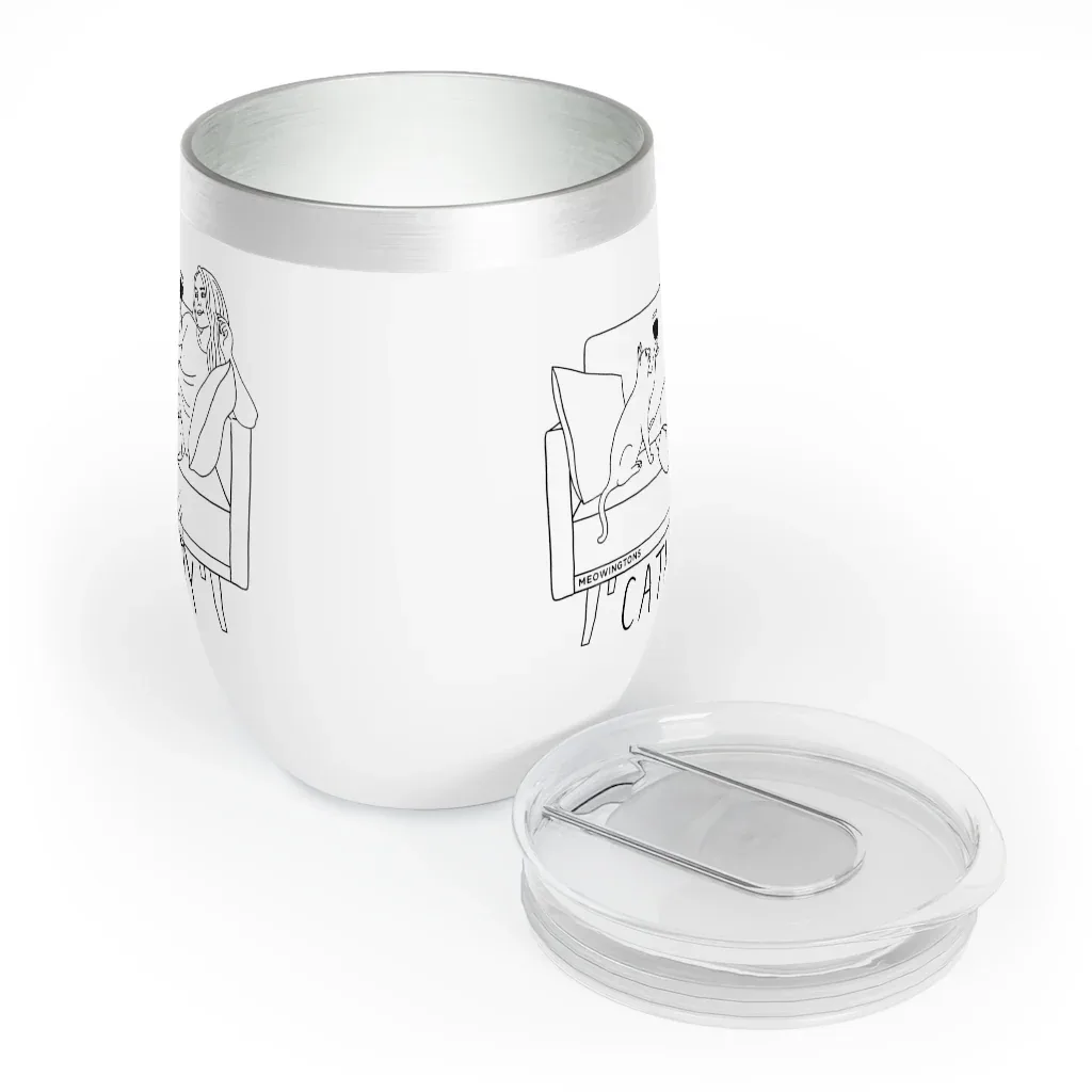 Caturday Chill Wine Tumbler - Image 2