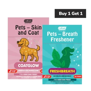 Cature Care by Nature Coatglow & Freshbreath Dissolving Oral Strips for Dogs and Cats (Buy 1 Get 1)