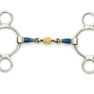 Centaur® Blue Steel Double-Jointed Disc 2-Ring Gag Bit