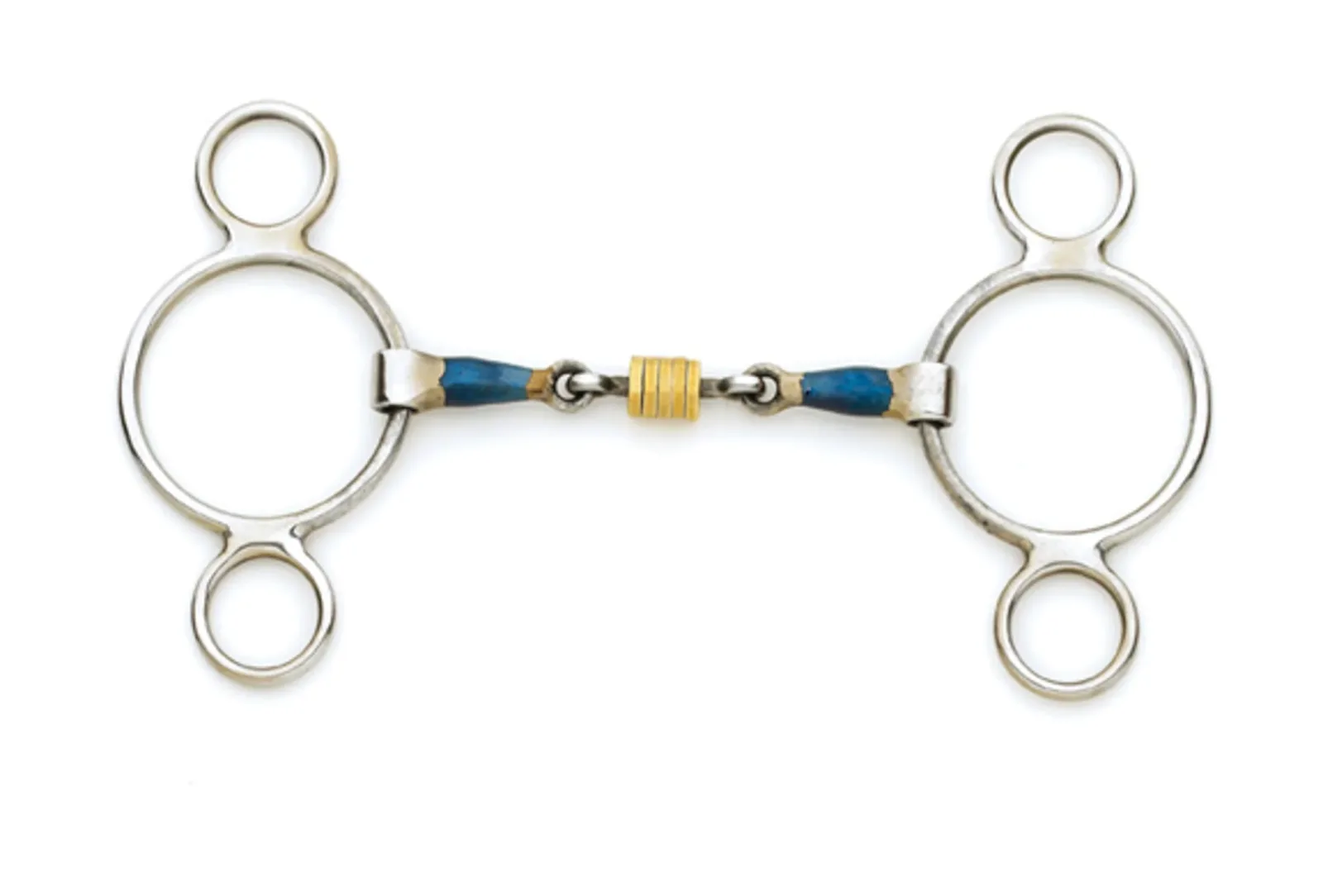 Centaur® Blue Steel Double-Jointed Disc 2-Ring Gag Bit