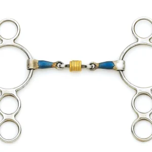 Centaur® Blue Steel Double-Jointed Disc 3-Ring Gag Bit