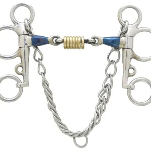 Centaur® Blue Steel Double-Jointed Disc Tom Thumb Pelham Bit