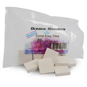 Ceramic Coral Frag Tiles 1.25" x 1.25" (20 pc) - Oceans Wonders