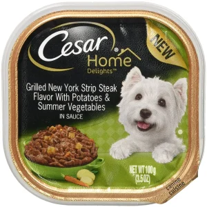 Cesar Canine Cuisine Home Delights NY Strip w/Potatoes & Summer Vegetables Wet Dog Food - 3.5 oz - Case of 24